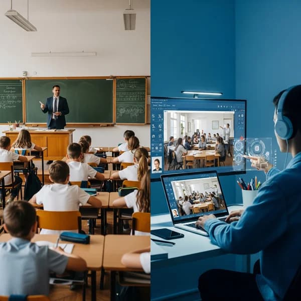 Ilustracja do artykułu: Online Learning vs Traditional Education 2025: Complete Comparison Guide
