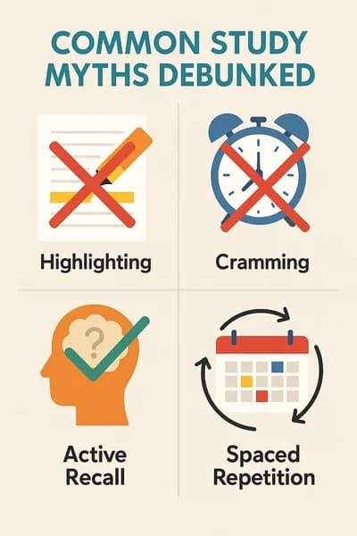 Ilustracja do artykułu: Common Study Myths Debunked by Learning Science