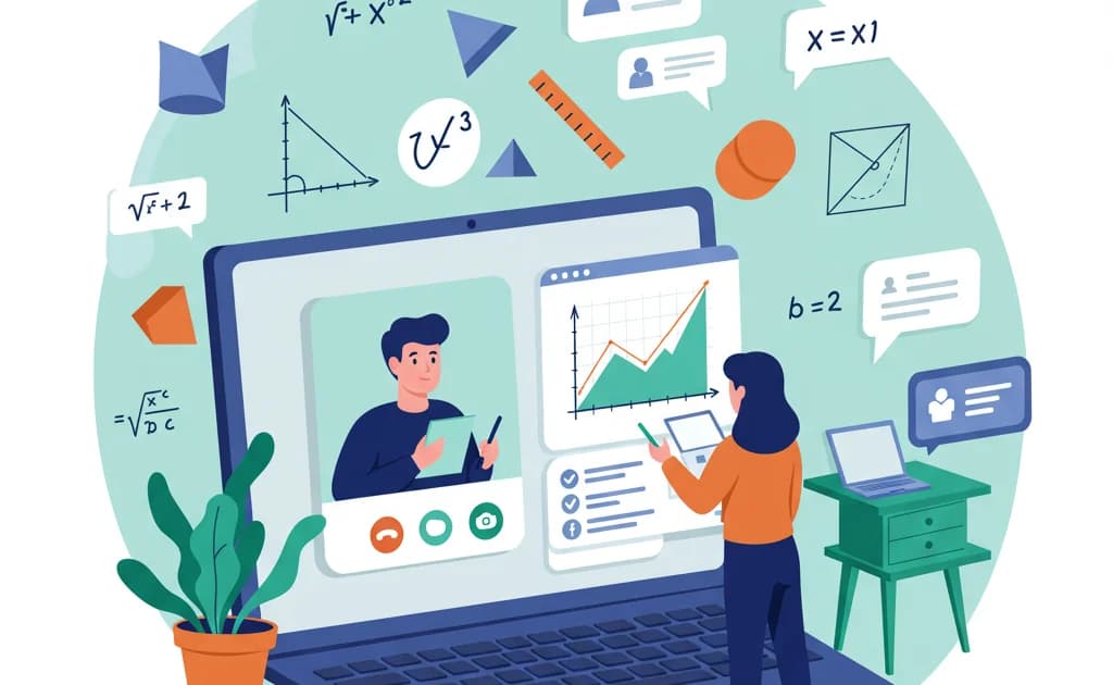 Ilustracja do artykułu: Jak wybrać korepetytora z matematyki online? Kompletny przewodnik dla rodziców